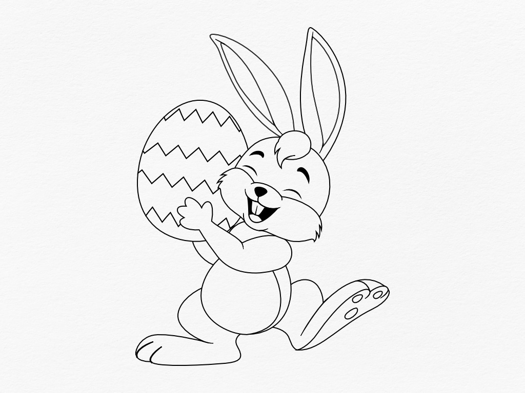 Easter Bunny Coloring Page For Kids