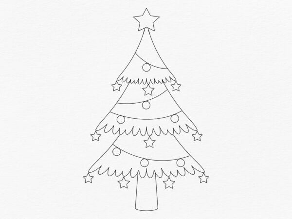 Free Printable Christmas Tree Coloring Page For Kids Thumbnail