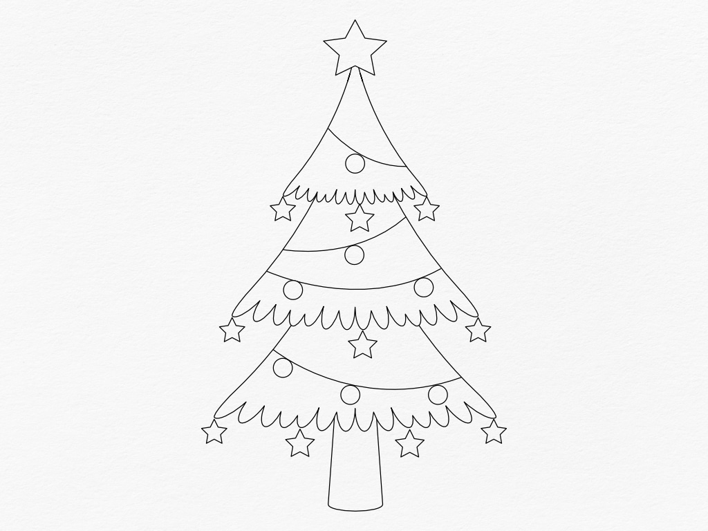 Free Christmas Tree Coloring Page For Kids