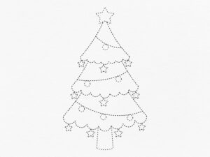Free Printable Christmas Tree Drawing Page For Kids Thumbnail