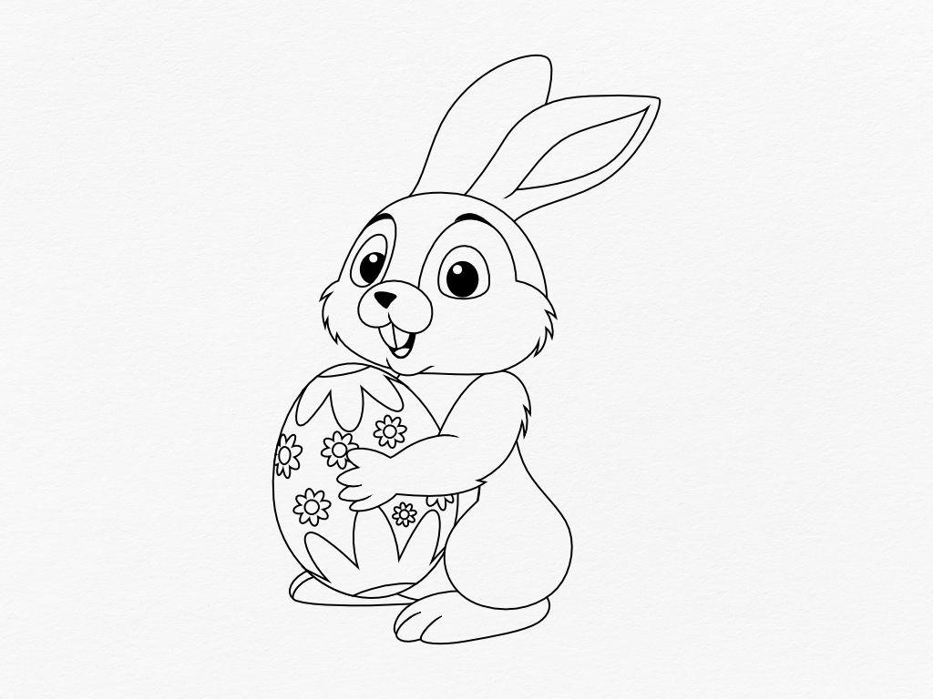 Simple Easter Bunny Coloring Page