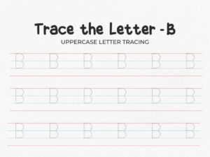 Uppercase Letter B Tracing Worksheet for Preschool