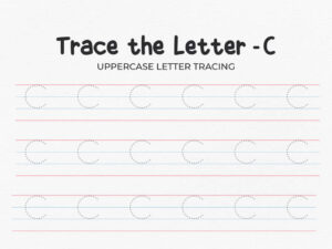 Uppercase Letter C Tracing Worksheet for Preschool
