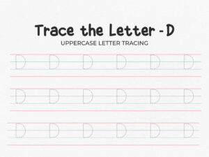Uppercase Letter D Tracing Worksheet: Free Printable PDF