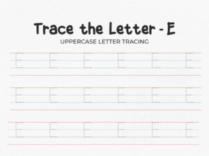 Uppercase Letter E Tracing Worksheet for Preschool