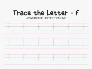 Lowercase Letter F Tracing Worksheet For Kindergarten