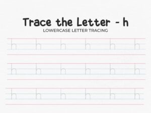 Lowercase Letter H Printable Tracing Worksheet PDF