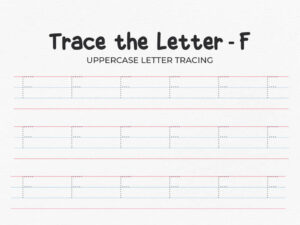 Uppercase Letter F Tracing Worksheet for Preschool