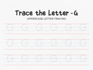 Uppercase Letter G Tracing Worksheet for Kindergarten