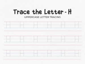 Uppercase Letter H Tracing Worksheet For Preschool