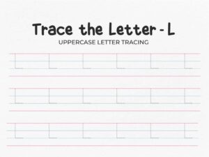 Uppercase Letter L Tracing Worksheet For Preschool