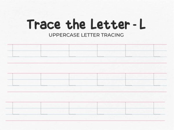 Uppercase Letter L Tracing Worksheet For Preschool