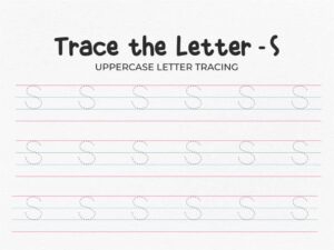Uppercase Letter S Tracing Worksheet for Preschool