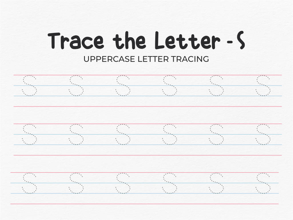 Uppercase Letter S Tracing Worksheet for Preschool