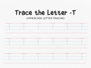 Uppercase Letter T Tracing Worksheet for Kindergarten