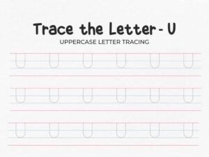 Uppercase Letter U Tracing Worksheet PDF