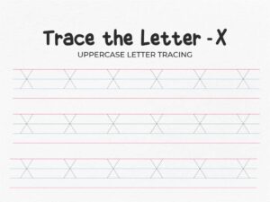 Uppercase Letter X Tracing Worksheet for Preschool