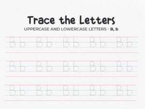 Free Printable Uppercase And Lowercase Tracing Letter 'b' Worksheet For Preschool