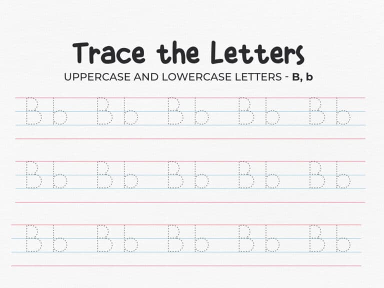 Free Printable Uppercase And Lowercase Tracing Letter 'b' Worksheet For ...