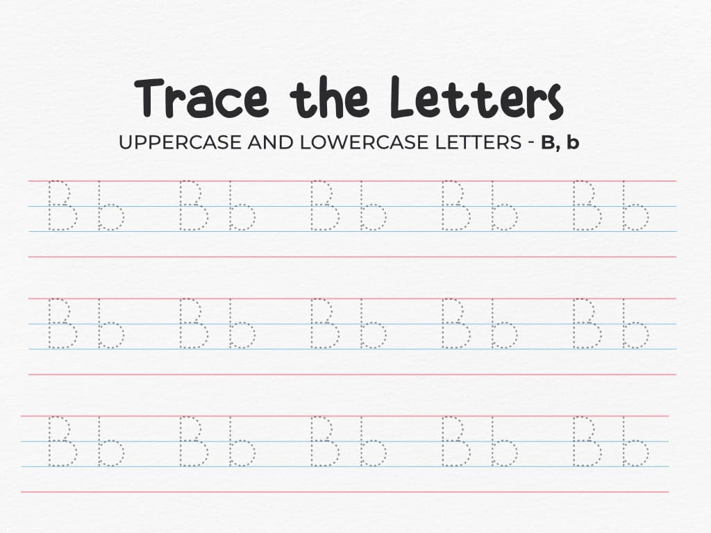 Free Printable Uppercase And Lowercase Tracing Letter 'b' Worksheet For ...