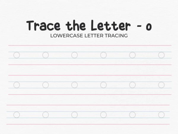 Lowercase Letter O Tracing Worksheet For Preschool