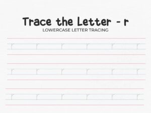 Lowercase Letter R Tracing Worksheet For Preschool