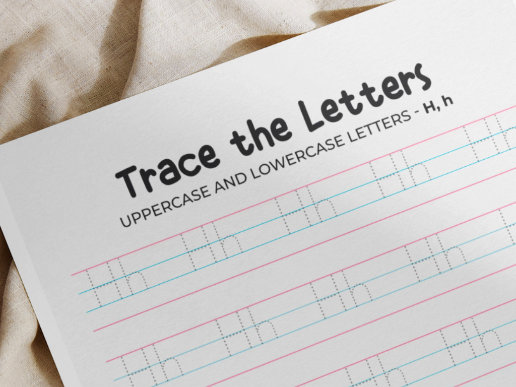 Download Letter H Tracing Worksheet: Uppercase and Lowercase PDF