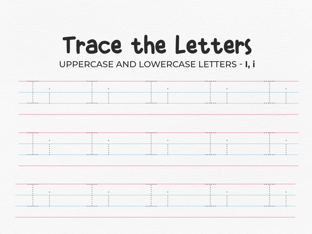 Uppercase And Lowercase Tracing Letter I Worksheet For Preschool