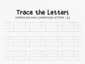 Uppercase And Lowercase Tracing Letter J Worksheet For Preschool