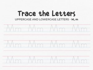 Uppercase And Lowercase Tracing Letter M Worksheet For Preschool