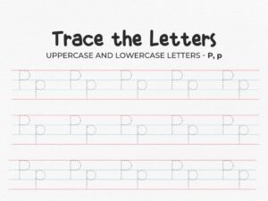 Uppercase And Lowercase Tracing Letter P Worksheet For Preschool