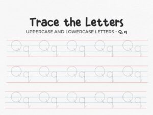 Uppercase And Lowercase Tracing Letter Q Worksheet For Preschool