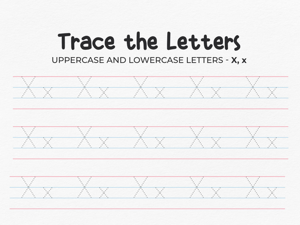 Uppercase And Lowercase Tracing Letter X Worksheet For Preschool