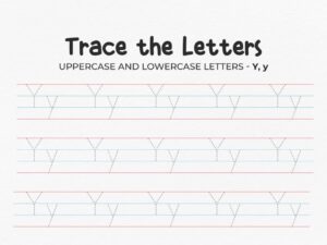 Uppercase And Lowercase Tracing Letter Y Worksheet For Preschool
