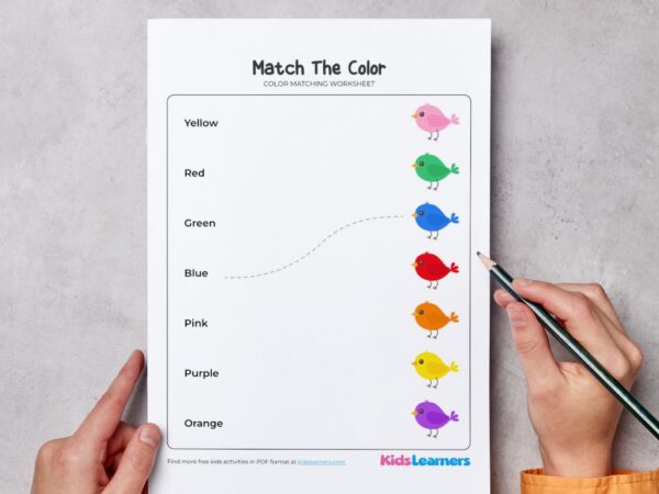 Match The Color Kindergarten Worksheet