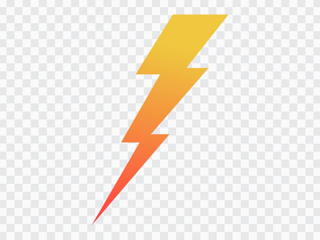 Energetic Yellow Lightning Bolt Clip Art