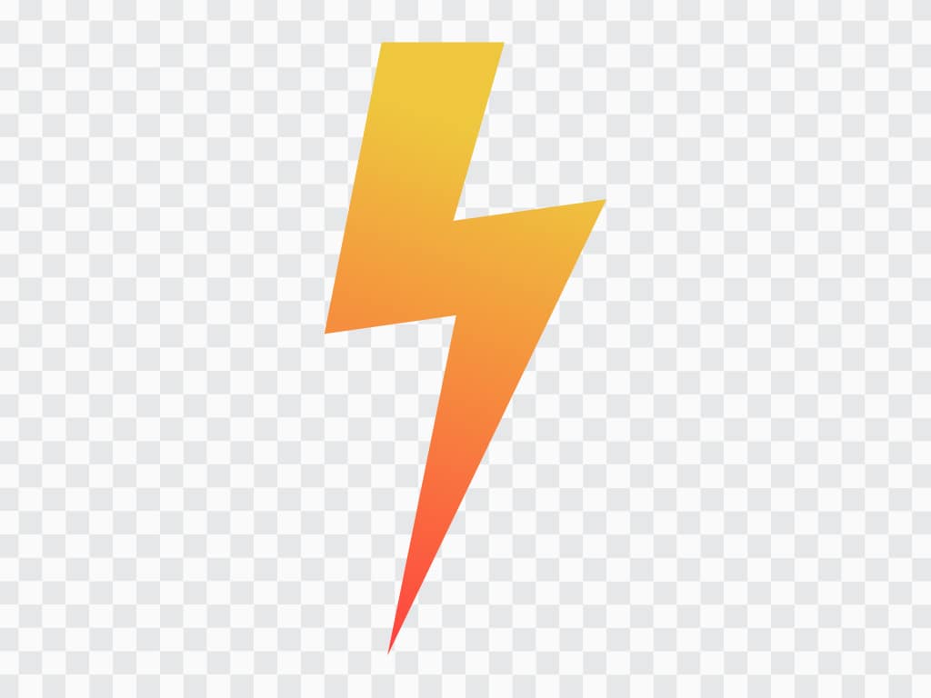 Striking Minimalist Lightning Bolt Clip Art