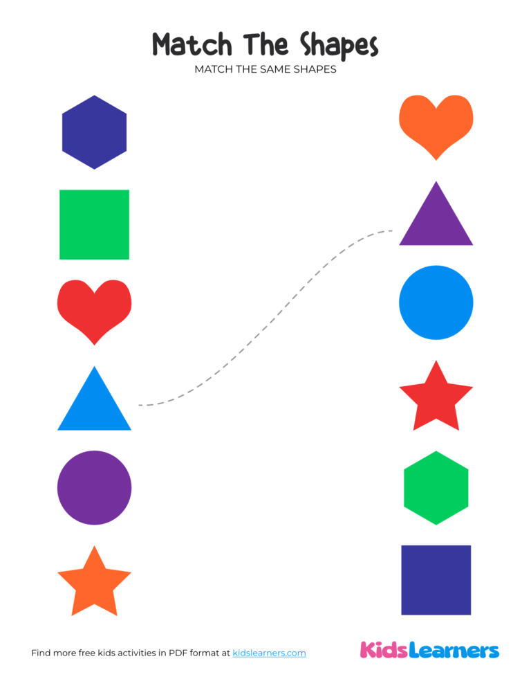 Shape Matching Worksheet For Kids
