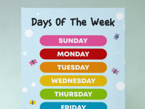 Colorful Days of the Week Poster for Kids