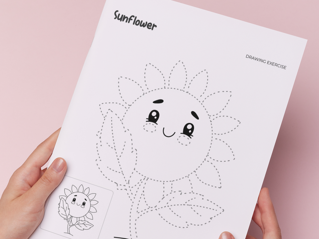 Easy Sunflower Drawing! Free Worksheet for Preschoolers