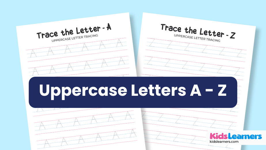 Free Printable Uppercase Letter Tracing Worksheets (A-Z) for Kids!