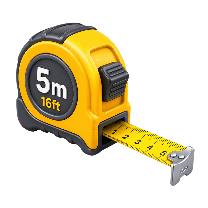 Yellow measuring tape clipart showing numbers used for measuring length